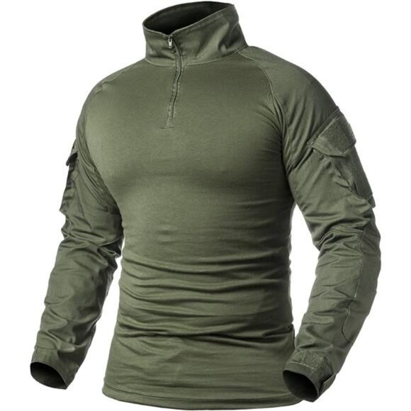 ReFire Gear Men's Military Tactical Army Combat Long Sleeve Shirt Slim Fit Camo
